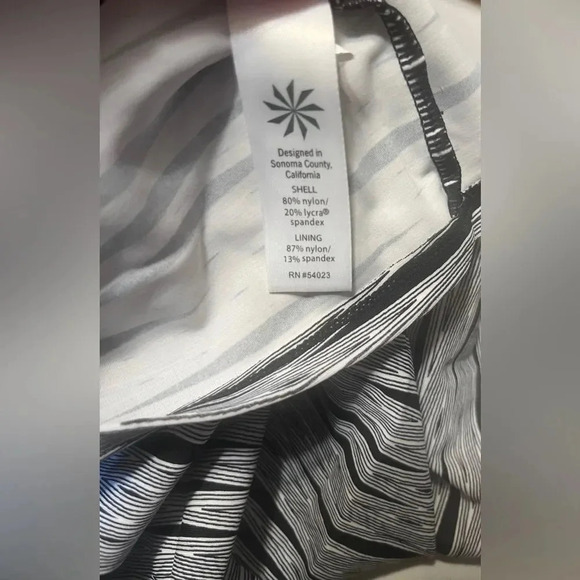 Athleta Womens Racerback Ariel Venice Stripe Swim Dress Sz S Black White - Picture 10 of 10